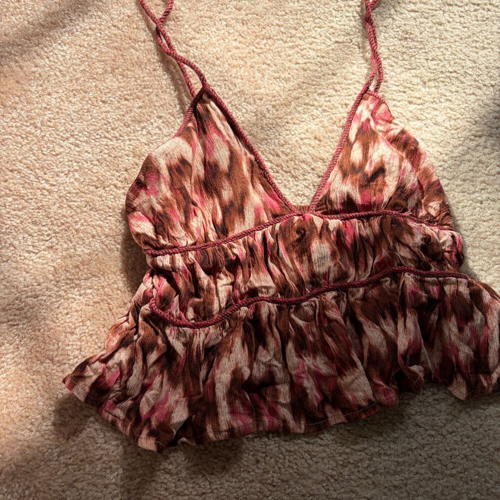 y2k tie dye ruffle cheetah babydoll pink brown boho